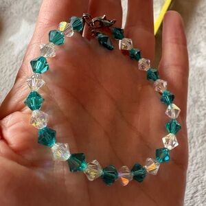 Elegant teal and clear crystal Bracelet